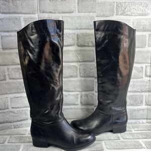 Me Too Boots Astor 16 Women's 6 Knee High Tall Riding Black Leather Zipper Boots